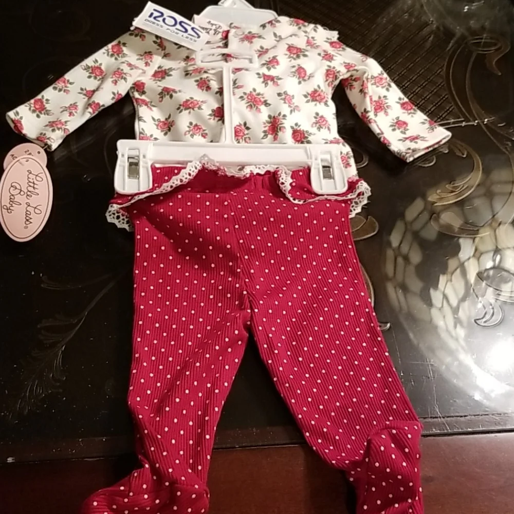 Little Lass Baby 3 Piece Outfit Size 3/6  Months Infant Girl - Picture 3 of 4